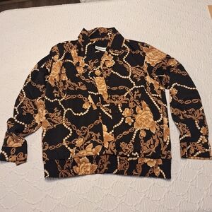 Vtg Alfred Dunner Elastic Waist Blouse,  size 10